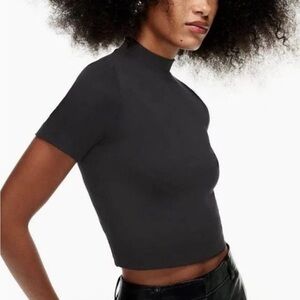 NWT Babaton Black High-Neck Crop Top